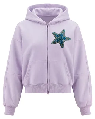 Produktbild von Damen Kapuzenpullover mit Reißverschluss Lila Größe S