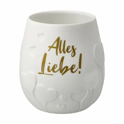 Image de Goebel Photophore Tout l'amour !, Porte-bougie à chauffe-plat, porcelaine biscuit, blanc, 10 cm, 23123401