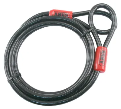 Productafbeelding van Abus Ogenkabel Type Cobra 10 - Gehard Stalen Kabel met Kunststof Coating ter Bescherming van het Frame - Combineerbaar met Beugel- en Hangsloten - 10 mm x 5 m - Zwart