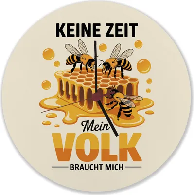 Produktbild von Honigbienen Wanduhr aus MDF für Imker - Keine Zeit