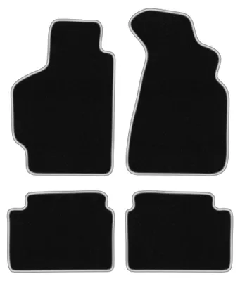 Image de Tapis de sol en moquette pour Toyota Celica V 1989-1993 (cabriolet/coupé/liftback) – jeu 4 pièces, noir/argent, sur mesure – Wielganizator CARLUX
