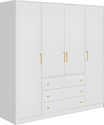 Produktbild von Vente-unique LIZANDRO, Weiß, Garderobe, 10 Regale, 4 Tür(en), Weiß, Partikelbord