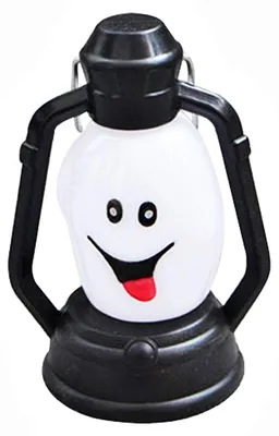 Halloween-Lampion mit LED-Blinklichtern, 10 cm, weiß
