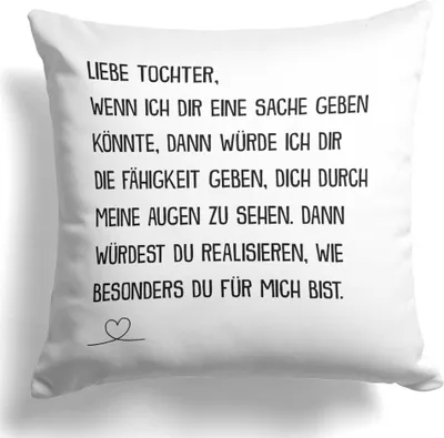 Produktbild von 22Feels Tochter Geschenk 18. Geburtstag Weihnachten Abitur Matura Mädchen Kissen Uni Abschluss Bachelor Master Konfirmation Firmung Deko Frauen Dekoration Wohnzimmer Schlafzimmer Couch