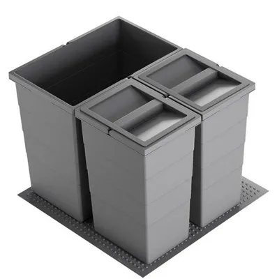 Image de Collecteur de déchets Hailo 3301782 Allegro 380 Insert 2x13 + 28 L Gris foncé