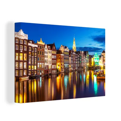 Produktbild von OneMillionCanvasses® - Leinwandbilder - 150x100 cm, Licht - Reflexion - Amsterdam, Wandbilder Kunstdruck Wanddekoration