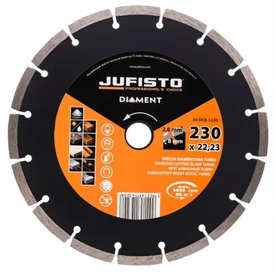 Produktbild von Jufisto Diamanttrennscheibe 230mm für Beton, Ziegel, Dachziegel