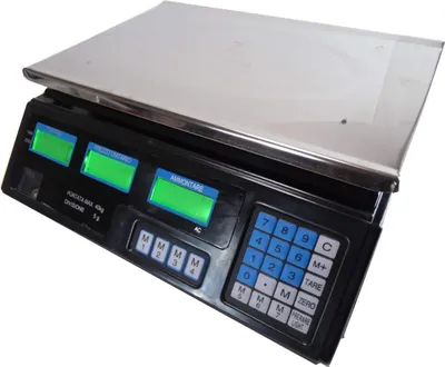 Digitale Präzisionswaage 40 kg, Edelstahl, LCD-Display, 34,5x33x12,5 cm