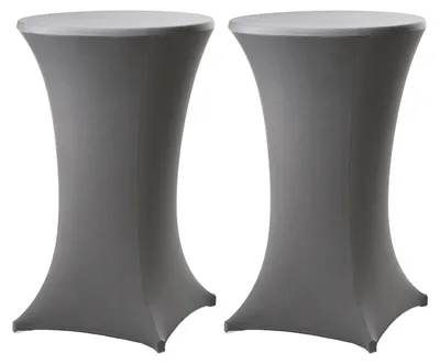 Produktbild von 2er Set Stehtischhusse Stretch anthrazit Partytisch Bistrotisch 80cm