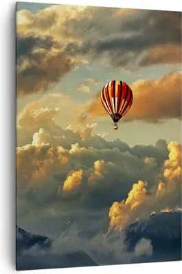 Produktbild von Bild auf Leinwand - Leinwandbild - Einteilig - Wolken Ballon Flug - 70x100cm - Wand Bild - Wanddeko - Wandbilder - Leinwanddruck - Wanddekoration - Leinwand bilder - Wandbild - PA70x100-3791
