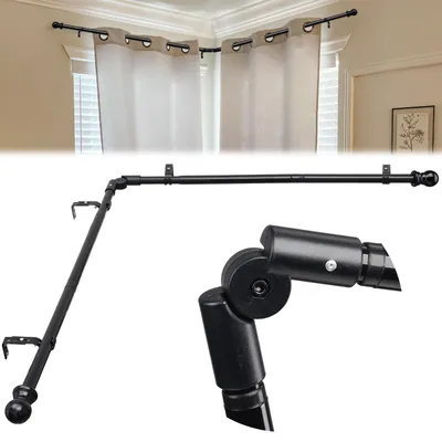 Eckgarnitur L-förmig, verstellbar 76-345 cm, Metall, schwarz