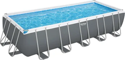 Produktbild von Bestway® Power Steel™ Frame Pool Komplett-Set mit Sandfilteranlage 640 x 274 x 132 cm, grau, eckig