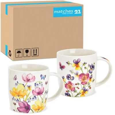 Image de Tasses à café Set de 36 tasses Printemps Été Fleurs