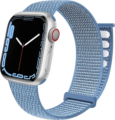 Produktbild von Strap-it Nylon-Schlaufenarmband - Passend für Apple Watch-Armbänder - Serie 1/2/3/4/5/6/7/8/9/10/11/SE/Ultra (2) - Blau - Größe: 44/45/46/49mm