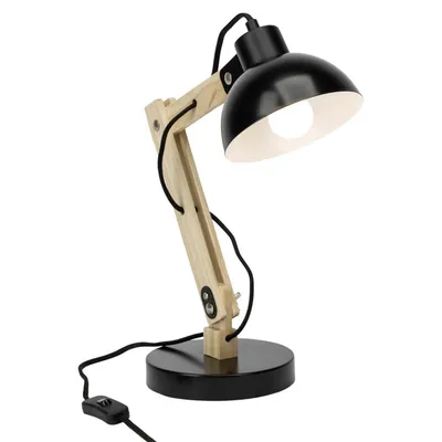 Productafbeelding van Bureau lamp, 1 lichtpunt, hoogte 41,5 cm, design Moda, hout, naturel/zwart