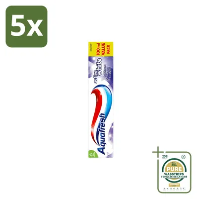 Obrázek produktu pro 5 kusů zubní pasty Aquafresh Whitening – pro zářivě bílé zuby – 100 ml – balení