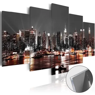 Produktbild von Neuheit! Modernes Acrylglasbild Wanbild d-A-0022-k-p (200x100) - 5 Teilig Bilder Foto Bild Dekoration Wand Bilder Kunstdruck NEW YORK CITY STADT