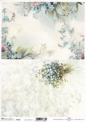 Produktbild von ITD Reispapier Decoupage Bastelpapier Softpapier Serviettentechnik, Vergissmeinnicht, Notizen R2181
