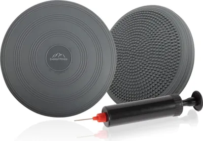 Produktbild von EVEREST FITNESS Balancekissen - Luftkissen mit 33 cm Durchmesser - Ballsitzkissen zur Stärkung der Balance - Orthopädisches Sitzkissen zur Linderung von Rückenschmerzen