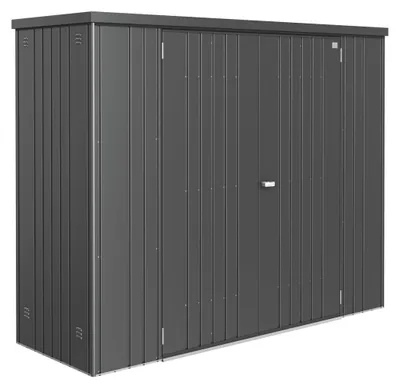 Produktbild von Biohort Equipment Locker, Metallschuppen, Doppel, Flachdach, Dunkelgrau Metallic, Stahl, Dunkelgrau Metallic