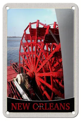 Produktbild von Blechschild Reise 12x18cm New Orleans Amerika USA Steambot Schild
