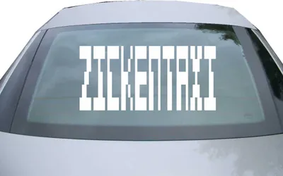 Produktbild von Indigos UG - Aufkleber Heckscheibe & Motorklappe DE6244 - weiß - 600x285 mm - zickentaxi - Auto Scheiben Fenster Heckklappe Tuning Racing JDM - Die cut