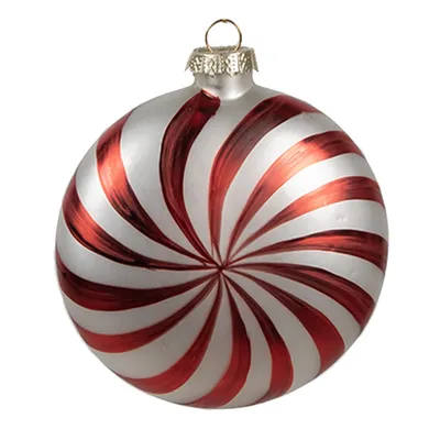Immagine prodotto di Guaina natalizia Clayre & Eef 8x3x8 cm in vetro rosso bianco