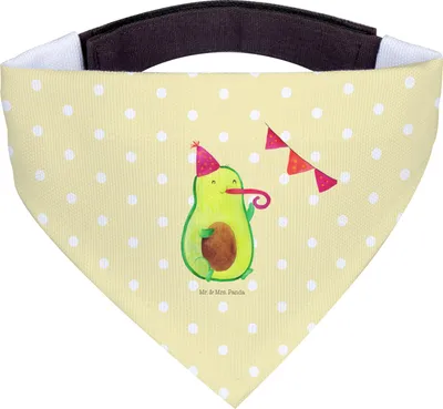 Produktbild von Mr. & Mrs. Panda Halstuch Avocado Party Zeit - Gelb Pastell - Geschenk, Genießen, Happy Birthday, Hund, Hundehalstuch, Für Hunde, Glücklich, Tuch, Geburtstag