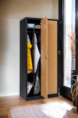 Produktbild von Garderobenschrank 2-türig schwarz/Buche Nachbildung