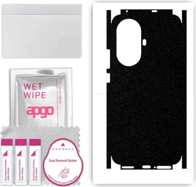 Produktbild von apgo Rückseite + Seiten Schutzfolie, Skin, kompatibel mit Huawei Nova 11, Hinten Displayschutzfolie aus Vinylfolie, kratzfest, einfache Montage - Mattschwarz