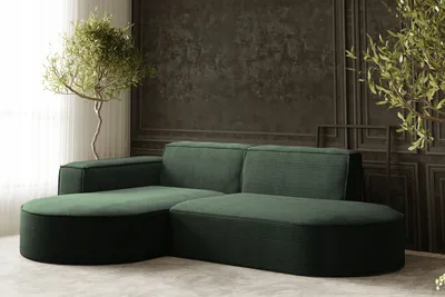 Produktbild von Sofa w kształcie L MODENA narożnik tkanina Poso ciemnozielony lewy