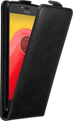 Produktbild von Cadorabo Hülle für Motorola MOTO C Schutz Hülle in Schwarz Flip Etui Handyhülle Case Cover