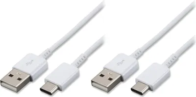 Produktbild von 2x Typ-C Ladekabel für Original Samsung Galaxy M11, M12, M13, M21, M22 Datenkabel 1,2m weiß USB-Ladegerätkabel Aufladekabel Type-C Charging-Cable