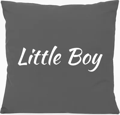 Produktbild von Huuraa Kissen Little Boy Schriftzug 40x40cm mit Füllung Steel Grey Baumwolle Dekokissen Geschenkidee