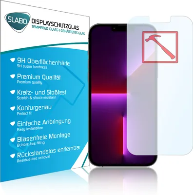Produktbild von Slabo 3 x PREMIUM Panzerglasfolie kompatibel mit iPhone 13 Pro Max | iPhone 14 Plus Panzerfolie Schutzfolie Echtglas Folie Tempered Glass KLAR 9H Hartglas