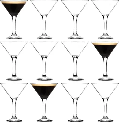 Produktbild von 12x Klar 175ml Misket Espresso Martini-Gläser - Jahrgang Art Deco Champagner Gin Cocktail Trinken Coupe Untertasse Glas Party Set - von LAV