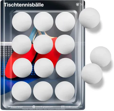 Produktbild von 12x Tischtennisbälle Ball Bälle weiß Set Tischtennisball 40 mm Ping Pong für Training & Wettkampf - Tischtennis Indoor & Outdoor (12x)