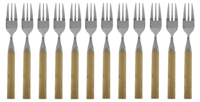 Image de Omgoods - Set de 12 couverts à dessert vintage en acier inoxydable