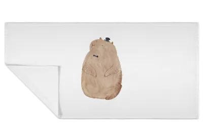 Produktbild von Mr. & Mrs. Panda Handtuch Murmeltier - Weiß - Geschenk, gesichtshandtuch, Respekt, Lustige Sprüche, 50x100, frottee, Anstand, Frotteehandtuch, Freundlichkeit, Flauschtuch