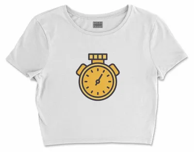 Immagine prodotto di Bona Basics, T-shirt crop basic stampato, donna, 100% cotone, bianco, casual