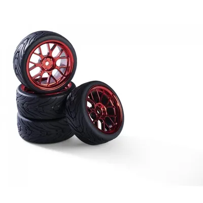 Immagine prodotto di Set di ruote Carson con cerchioni 1:10 Y-Design3 (4) rosso