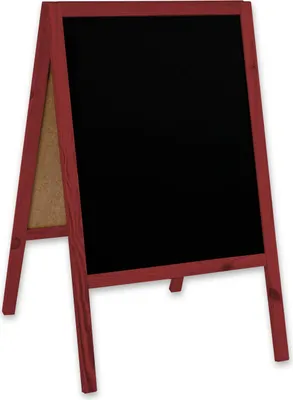 Produktbild von Kreidetafel/Holz Kundenstopper - robuste Werbetafeln für Innen und Außen rot / Classic / 60x100 cm