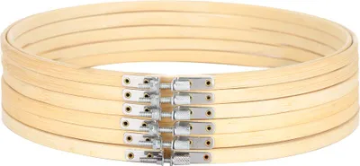 Immagine prodotto di Telaio da ricamo, regolabile, cerchio per punto croce, cerchio, clip elastica, strumenti per cucire, 6 pezzi, 26 cm