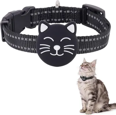 Produktbild von Katzenhalsband, Nylon, verstellbar, schwarz, für täglichen Gebrauch