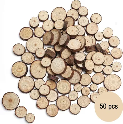 Holzscheiben klein Baumscheiben 50 Stück 2-4,5 cm Deko Hochzeit Basteln Hochzeit Tischdeko DIY Basteln Weihnachten Advent Basteln mit Kindern Hochzeitsdeko