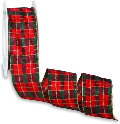 Productafbeelding van Glasgow taft lint - Schotse patroon - 40 mm-25 m - Kleurrijk