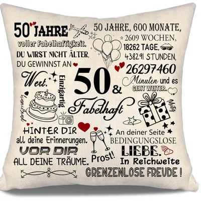 Produktbild von Kissenbezug zum 50. Geburtstag