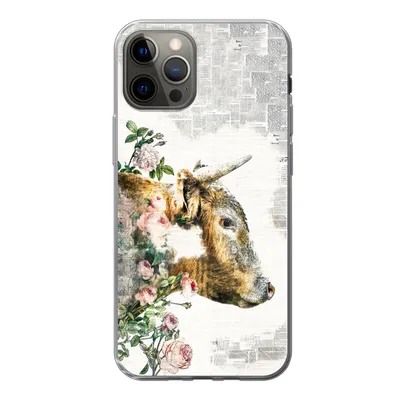 Produktbild von MuchoWow® Handyhülle Schutzhülle Hülle für iPhone 13 Pro Schottischer Highlander - Farbe - Blumen Silikon Softcase Handy Hülle - Handy-Tasche