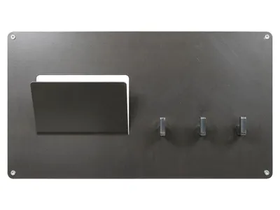 Produktbild von Spinder Design Leatherline Mail Wandgarderobe mit 3 Haken 45x5x25 - Schmiedeeisern