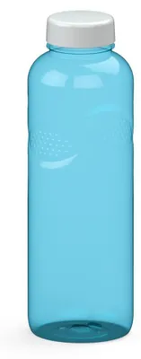 Obrázok produktu pre Fľaša na vodu Carve 'Refresh' 1L – bez BPA, s tesnením zabraňujúcim úniku, vhodná do školy, na šport a do voľného času – priehľadná modrá/biela